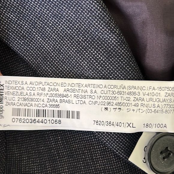 Zara Black & White Tiny Check Single Button Blazer - XL - Picture 11 of 12